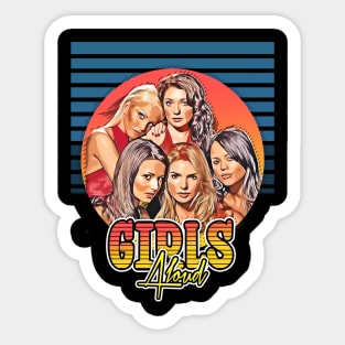 greatest hits 80s girls aloud / retro vintage flyers Sticker